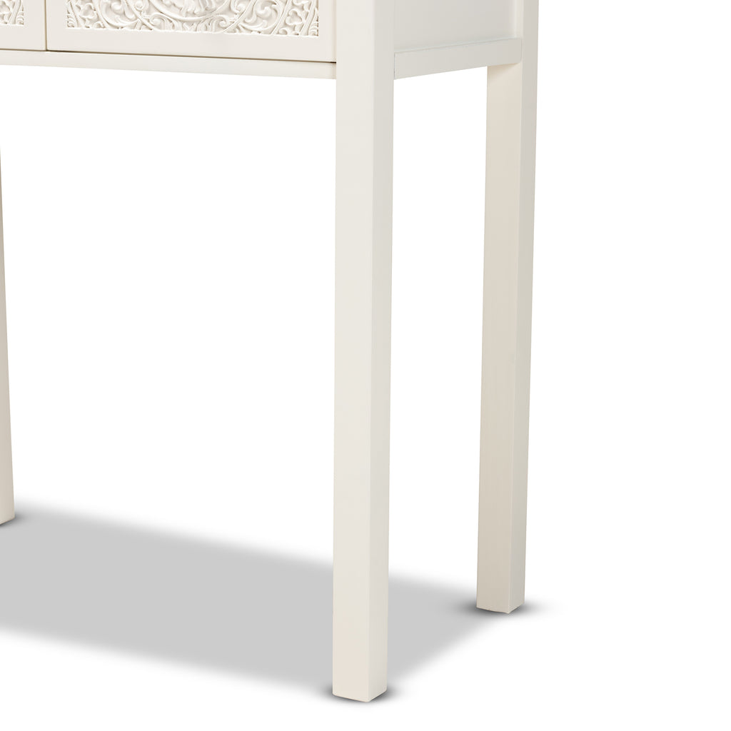 Lambert Classic and Traditional White Finished Wood 2-Drawer Console Table
