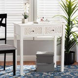 Lambert Classic and Traditional White Finished Wood 2-Drawer Console Table