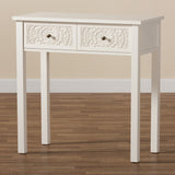 Lambert Classic and Traditional White Finished Wood 2-Drawer Console Table