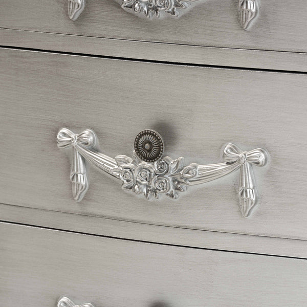 Baxton Studio Callen Classic and Traditional Brushed Silver Finished Wood 3-Drawer Nightstand