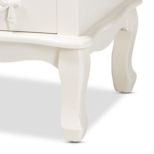 Baxton Studio Callen Classic and Traditional White Finished Wood 4-Drawer Nightstand