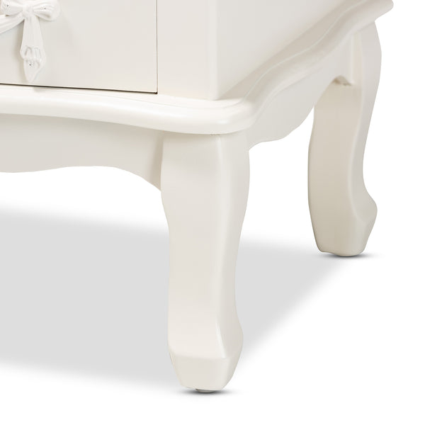 Baxton Studio Callen Classic and Traditional White Finished Wood 4-Drawer Nightstand