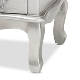 Baxton Studio Callen Classic and Traditional Brushed Silver Finished Wood 4-Drawer Nightstand