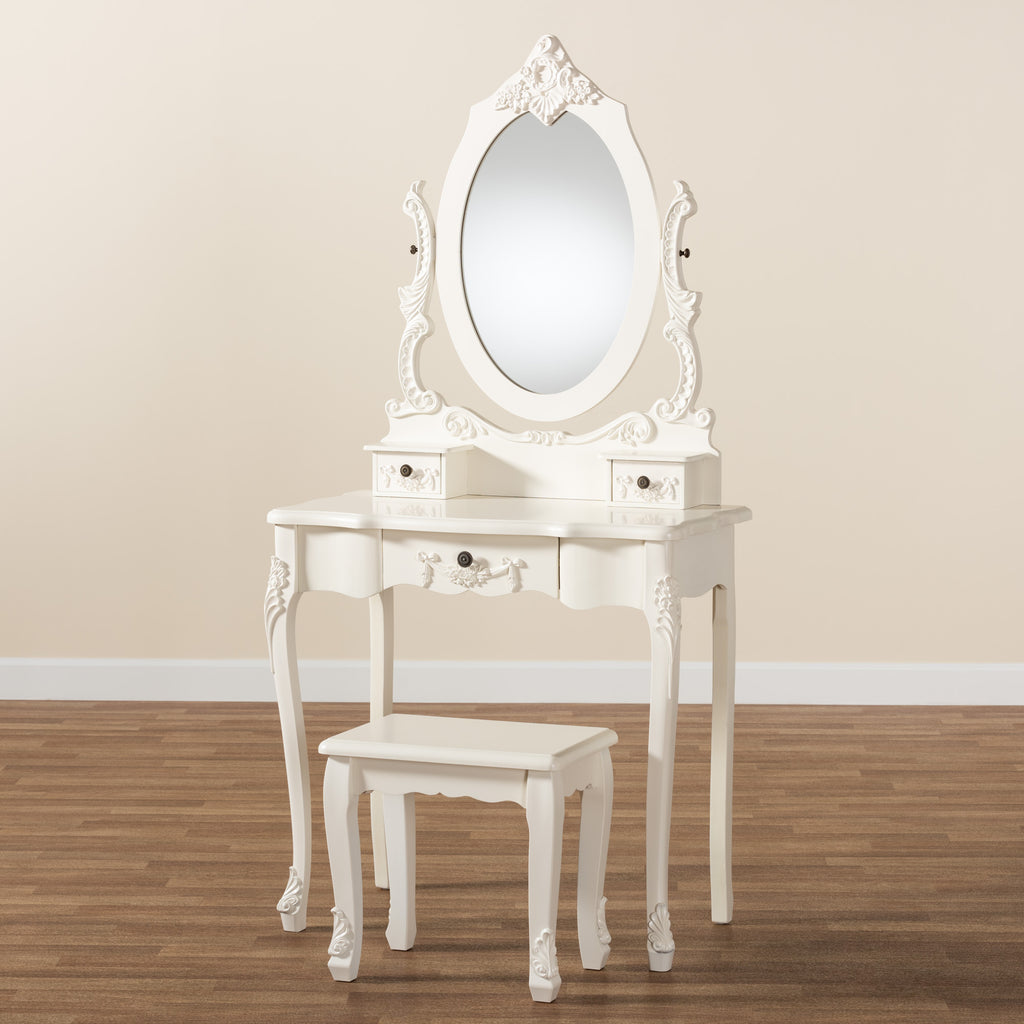 Macsen Classic and Traditional White Finished Wood 2 Piece Vanity