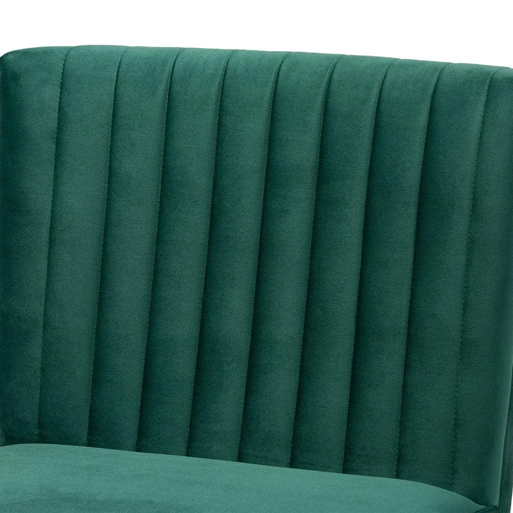 Baxton Studio Alvis Mid-Century Modern Emerald Green Velvet Upholstered and Walnut Brown Finished Wood Dining Chair