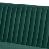 Baxton Studio Alvis Mid-Century Modern Emerald Green Velvet Upholstered and Walnut Brown Finished Wood 5-Piece Dining Nook Set