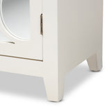 Garcelle Modern and Contemporary White Finished Wood and Mirrored Glass 2-Door Sideboard