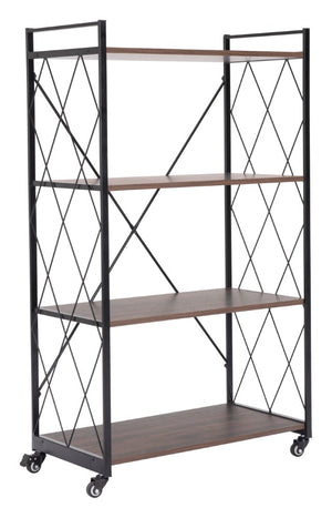 Zuo Modern Romania MDF, Steel Industrial Commercial Grade Shelf Brown, Black MDF, Steel