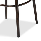 Baxton Studio Thalia Mid-Century Modern Dark Brown Finished Metal and Synthetic Rattan Outdoor Bar Stool