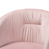 Ravenna Contemporary Glam and Luxe Blush Pink Velvet Fabric and Gold Metal Swivel Office Chair