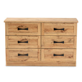 Colburn Modern and Contemporary 6-Drawer Oak Brown Finished Wood Storage Dresser