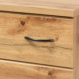 Maison Modern and Contemporary Oak Brown Finished Wood 3-Drawer Storage Chest
