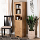Baxton Studio Lauren Modern and Contemporary Oak Brown Finished Wood Buffet and Hutch Kitchen Cabinet