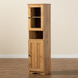 Baxton Studio Lauren Modern and Contemporary Oak Brown Finished Wood Buffet and Hutch Kitchen Cabinet