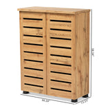 Adalwin Modern and Contemporary Oak Brown Finished Wood 2-Door Shoe Storage Cabinet