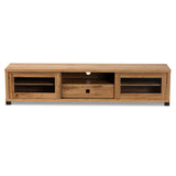 Baxton Studio Beasley Modern and Contemporary Oak Brown Finished Wood 1-Drawer TV Stand