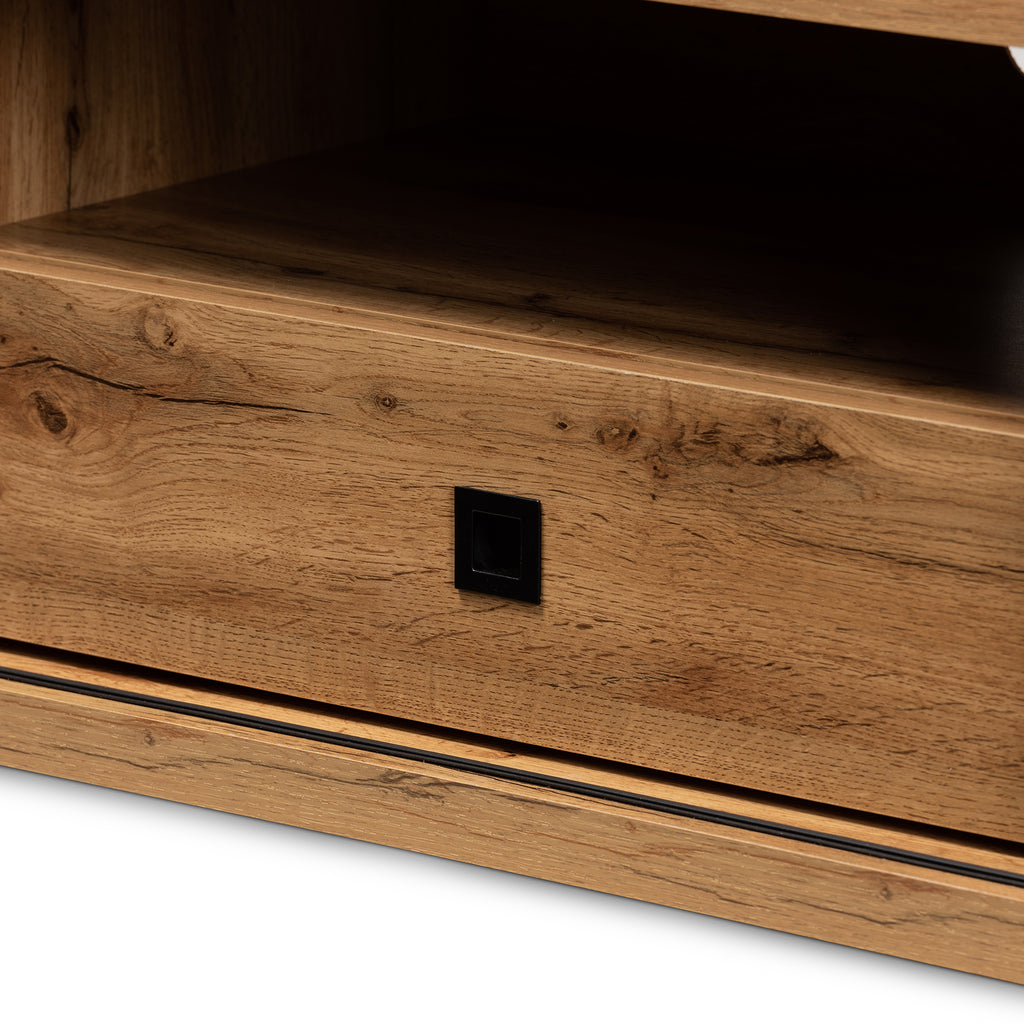 Beasley Modern and Contemporary Oak Brown Finished Wood 1 Drawer