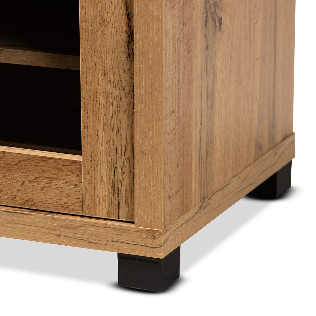 Beasley Modern and Contemporary Oak Brown Finished Wood 1 Drawer