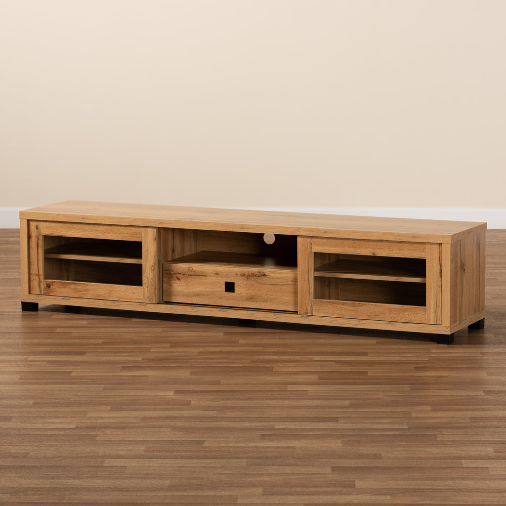 Beasley Modern and Contemporary Oak Brown Finished Wood 1 Drawer