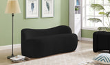 Flair Boucle Fabric / Engineered Wood / Foam Contemporary Black Boucle Fabric Bench - 62" W x 23" D x 24" H