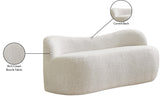 Flair Boucle Fabric / Engineered Wood / Foam Contemporary Cream Boucle Fabric Bench - 62" W x 23" D x 24" H