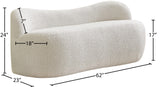 Flair Boucle Fabric / Engineered Wood / Foam Contemporary Cream Boucle Fabric Bench - 62" W x 23" D x 24" H