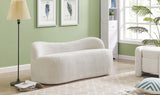 Flair Boucle Fabric / Engineered Wood / Foam Contemporary Cream Boucle Fabric Bench - 62" W x 23" D x 24" H