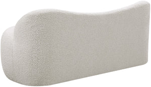Flair Boucle Fabric / Engineered Wood / Foam Contemporary Cream Boucle Fabric Bench - 62" W x 23" D x 24" H