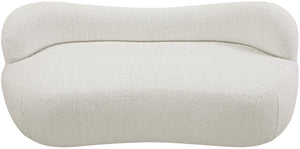 Flair Boucle Fabric / Engineered Wood / Foam Contemporary Cream Boucle Fabric Bench - 62" W x 23" D x 24" H