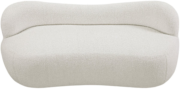 Flair Boucle Fabric / Engineered Wood / Foam Contemporary Cream Boucle Fabric Bench - 62" W x 23" D x 24" H