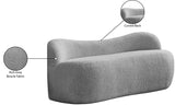 Flair Boucle Fabric / Engineered Wood / Foam Contemporary Grey Boucle Fabric Bench - 62" W x 23" D x 24" H