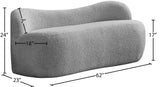 Flair Boucle Fabric / Engineered Wood / Foam Contemporary Grey Boucle Fabric Bench - 62" W x 23" D x 24" H