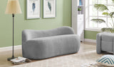 Flair Boucle Fabric / Engineered Wood / Foam Contemporary Grey Boucle Fabric Bench - 62" W x 23" D x 24" H