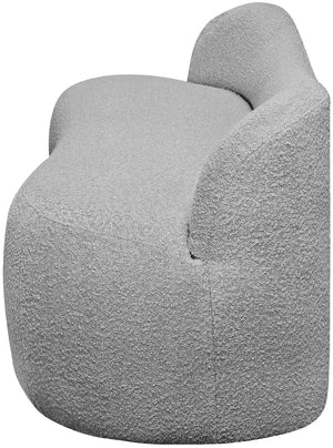Flair Boucle Fabric / Engineered Wood / Foam Contemporary Grey Boucle Fabric Bench - 62" W x 23" D x 24" H