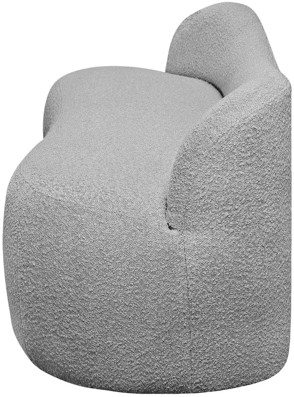 Flair Boucle Fabric / Engineered Wood / Foam Contemporary Grey Boucle Fabric Bench - 62" W x 23" D x 24" H