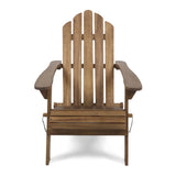 Hollywood Outdoor Foldable Acacia Wood Adirondack Chair, Dark Brown Finish