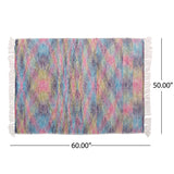 Dymond Boho Fabric Throw Blanket, Multicolor Noble House