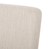 Kuna Contemporary Upholstered Dining Chair, Beige and Weathered Brown Noble House