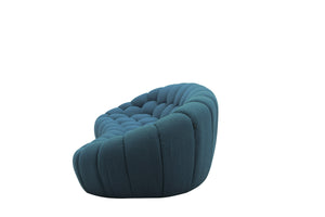 VIG Furniture Divani Casa Yolonda - Modern Curved Dark Teal Fabric Sofa VGEV2126C-SOFA-C-15