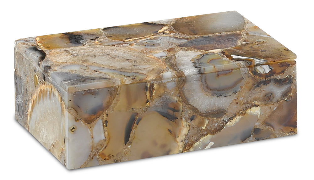 Malaga Small Box – Elegant Black Agate Decorative Storage with Natural Stone Design for Home Decor