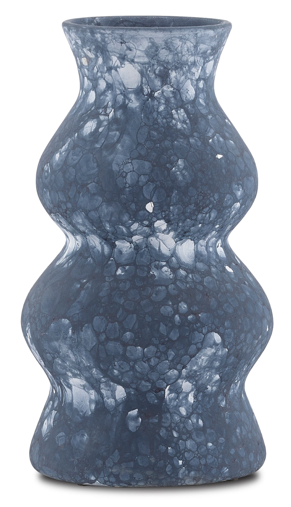 Phonecian Blue Large Vase - Terracotta Textured Design in Navy & White, Perfect for Home Decor