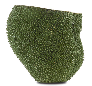 Jackfruit Medium Decorative Vase - Unique Bronze Design with Green Finish & Gold Interior Shine