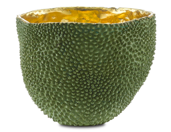 Jackfruit Large Decorative Vase - Exquisite Bronze with Green Skin Finish, Indoor Use, Water Tight