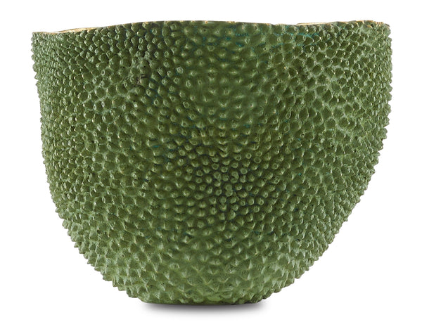 Jackfruit Large Decorative Vase - Exquisite Bronze with Green Skin Finish, Indoor Use, Water Tight