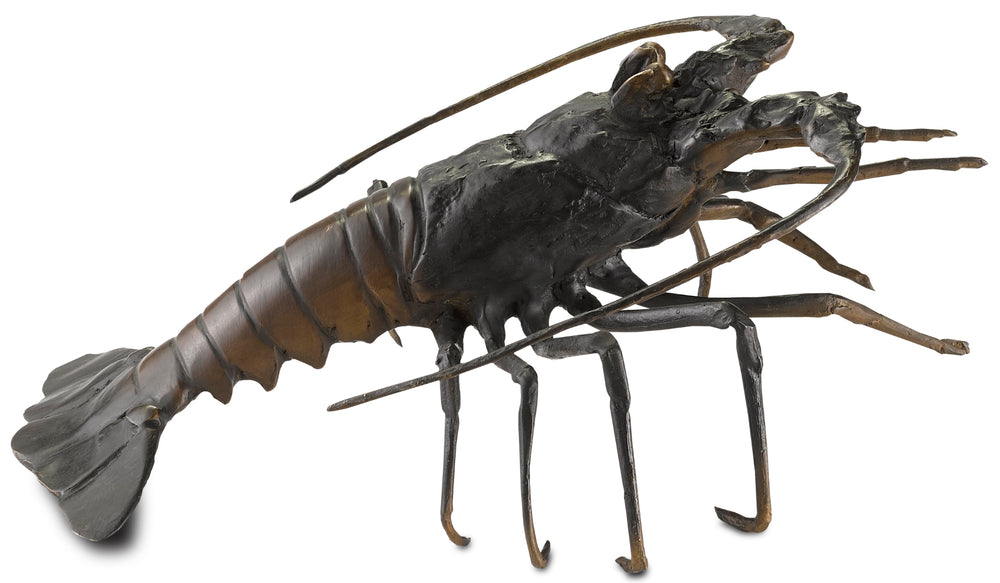 Edo Bronze Lobster Sculpture - Intricate Handcrafted Artistry for Home Décor & Future Antiques