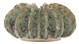 Sunken Boat Wings Vase - Handcrafted Ceramic with Moss Green Finish, Unique Coastal Elegance