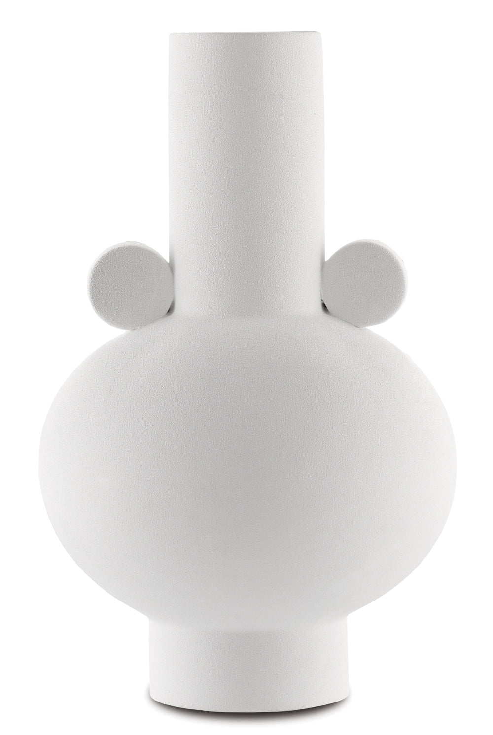 Happy 40 Round White Vase – Handcrafted Ceramic Art Decoratif Inspired Design for Elegant Interiors