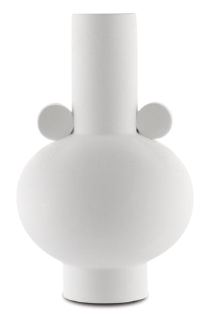 Happy 40 Round White Vase – Handcrafted Ceramic Art Decoratif Inspired Design for Elegant Interiors