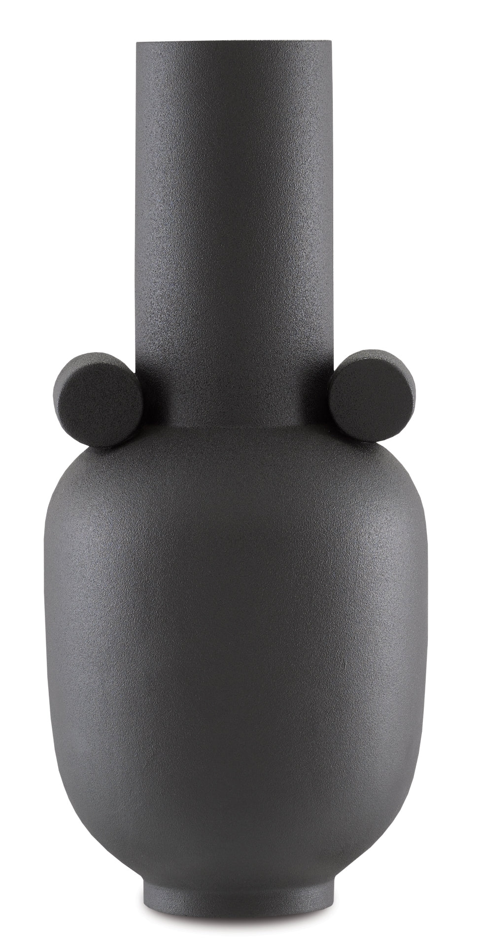 Happy 40 Long Black Vase - Artisan Hand-Thrown Ceramic Decor, Elegant Matte Finish for Stylish Homes