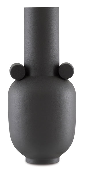 Happy 40 Long Black Vase - Artisan Hand-Thrown Ceramic Decor, Elegant Matte Finish for Stylish Homes